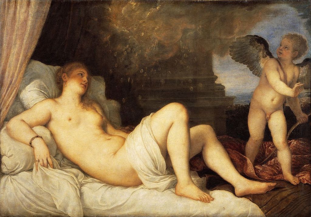 Painting of Danae by Renaissance painter Titian