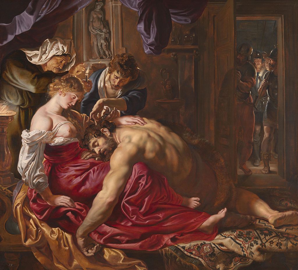 Painting of Samson and Delilah by Flemish painter Peter Paul Rubens