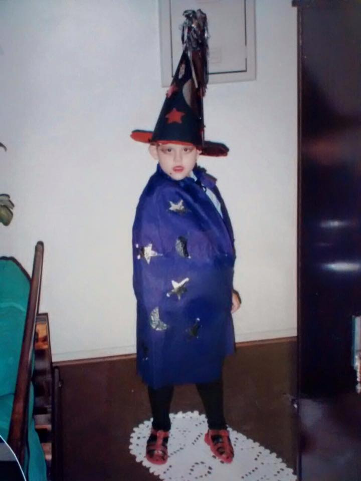 Yessica as a girl dressed up as a witch