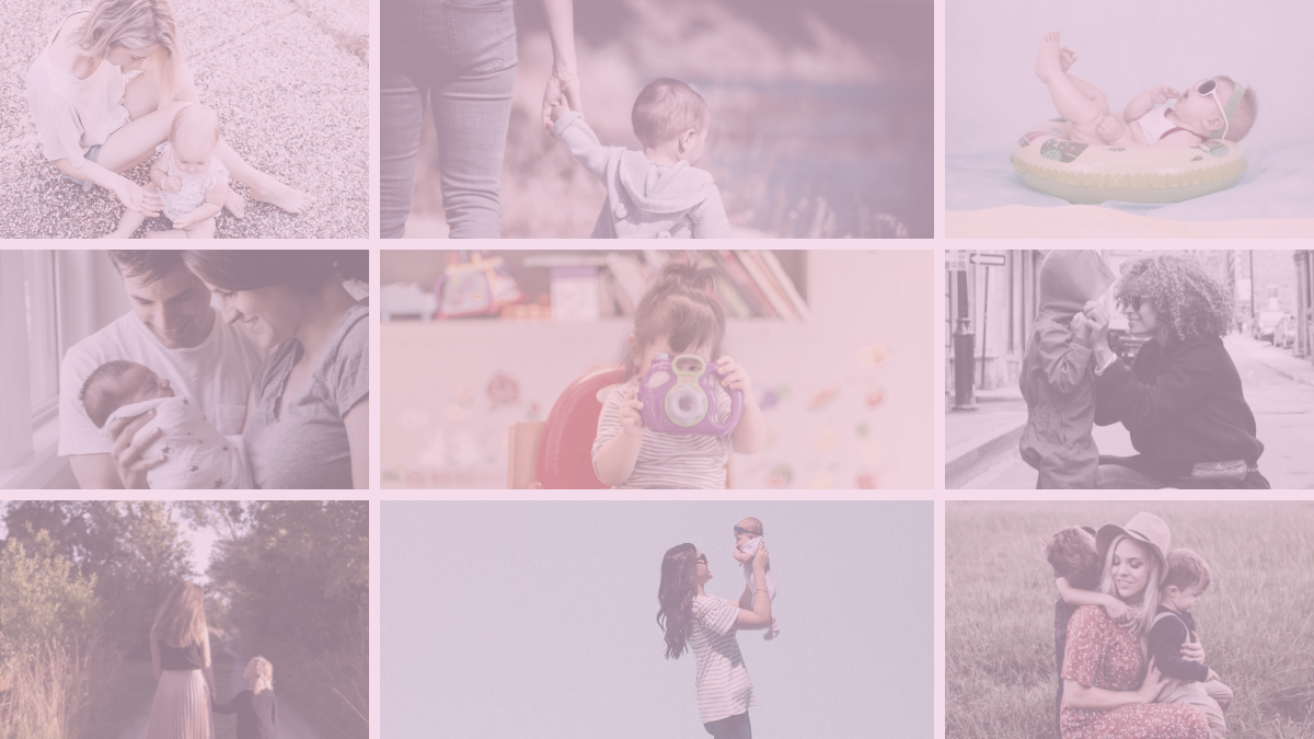 series of photos of mothers and children